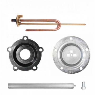 КОМПЛЕКТ: ТЭН RCF 1500W, TW, D48мм, М6, 220V + фланец D130 + анод М6 + прокладка + винт