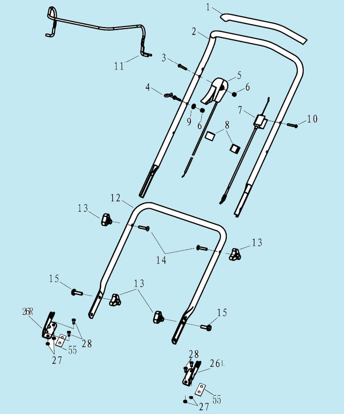 4 РУЧКА - ТРОС ГАЗА ГАЗОНОКОСИЛКА CHAMPION LM4122