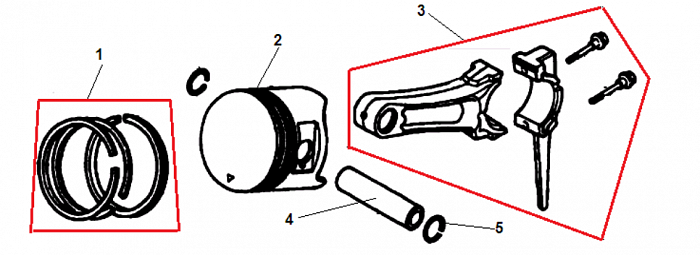7 ПОРШЕНЬ - ШАТУН ГЕНЕРАТОР CHAMPION LPG6500E