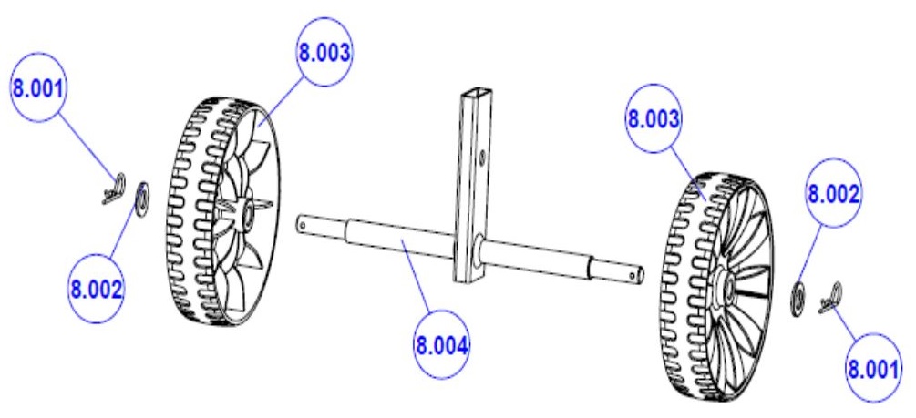ЗАПЧАСТИ ДЛЯ КУЛЬТИВАТОРА ЭЛЕКТРИЧЕСКОГО ELITECH КБ 4E (КОЛЕСА)
