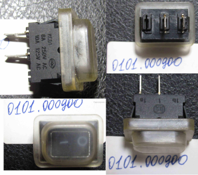 Выключатель черный 6А 250V 10A 125V, влагозащищенный, БЭС 950 Р ст.мод