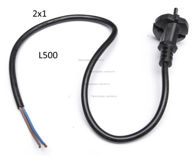 Кабель эл/питания с вилкой 0.5м, 2х1мм. 8422-532403. ЕТ1000.Н.КН
