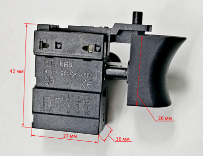 Выключатель KR9 8(6)A для СШ-550-1(19) Ресанта AND